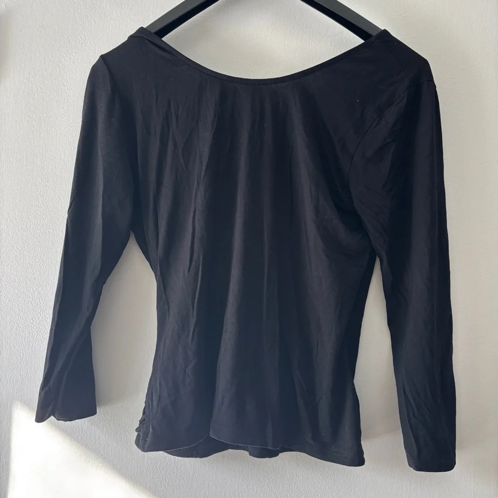 Encircled Black Reversible Breakaway wrap top 3/4 Sleeve - Size Medium - Picture 6 of 12